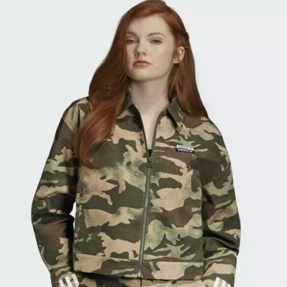 Adidas Originals Women's Camo Print Track Jacket L